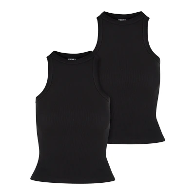 Abbildung von Urban Classics Racer BACK 2PACK Top, Damen, Größe: Large, Black