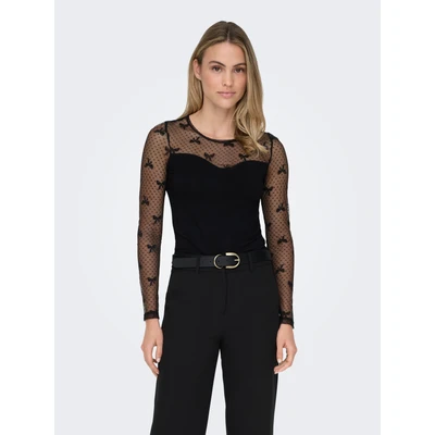 Abbildung von ONLY Spitzenshirt ONLSABINA L/S O NECK MIX TOP BOX JRS