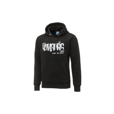 Abbildung von HSV Kapuzenpullover Hoodie Mein Hamburg Abschlach! (Schwarz) gesticktes Wappen auf der Kapuze