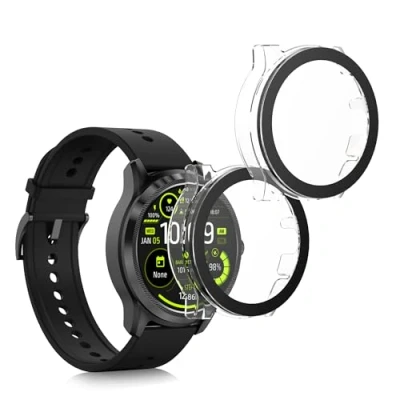 Abbildung von kwmobile 2X Cover kompatibel mit Ticwatch Pro 5 Hülle Fullbody Fitnesstracker Case Set aus Glas Transparent