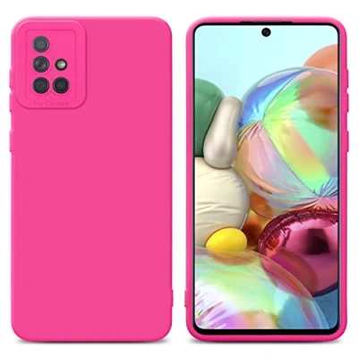 Abbildung von Cadorabo Hülle kompatibel mit Samsung Galaxy A71 4G Schutzhülle TPU Silikon Case Liquid Design Kameraschutz Slim Kratzfest Weiche Gummi Rundumschutz für in Pink