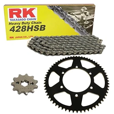 Abbildung von Kettensatz geeignet für Kawasaki Ninja 125 A 18&gt; Kette RK 428 HSB 132 offen 16/56