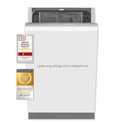 Abbildung von exquisit vollintegrierbarer Geschirrspüler &quot;EGSP1009 E 030E silber&quot;, EGSP1009 silber, 9 l, Maßgedecke, 45 cm breit