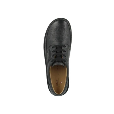 Abbildung von Clarks Nature II Sportlicher Schnürer, Herren, Größe: 44, Black grained leather (26142039) Schuhe