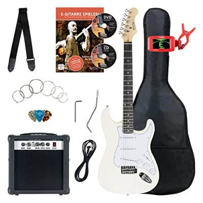 Abbildung von Rocktile E Gitarre ST Pack Komplettset Ideal für kommende Gitarren Stars!, Komplettset, inkl. 10 Watt (RMS) Verstärker und Stimmgerät
