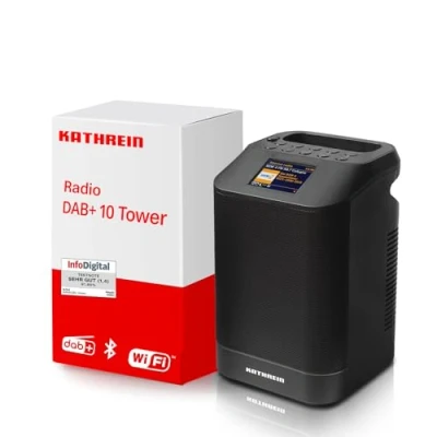Abbildung von Kathrein DAB+ 10 Tower Modernes und tragbares FM /DAB+/Internetradio DAB Plus Radio Digitalradio &amp; UKW, Internetradio WLAN mit Bluetooth für Streaming, Aux 3,5mm