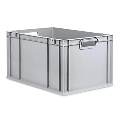 Abbildung von aidB Eurobox NextGen Grip, 600x400x320 mm, Griffe offen, robuste Plastikbox aus Kunststoff mit ergonomischen Griffen, stapelbare Kunststoffkiste, ideal für die Industrie, 1St.