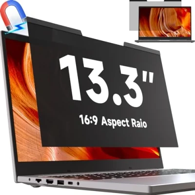Abbildung von Magnetischer sichtschutz für 13.3 Zoll Laptop 16:9, Abnehmbarer Sichtschutzfolie, Anti Blaulicht Blendschutz Blickschutzfolie Displayschutz Lenovo Hp Dell Acer Asus Thinkpad Envy Xps