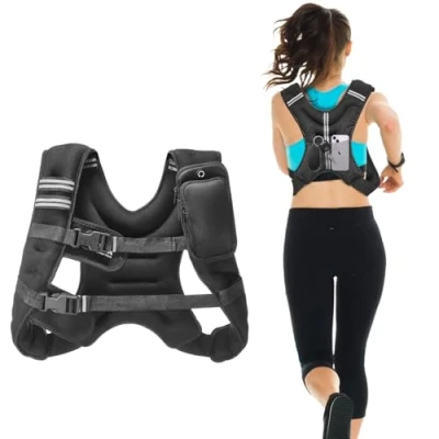 Abbildung von VEVOR Gewichtsweste 5,4 kg mit reflektierendem Streifen, verstellbare Schnalle, Körpergewichtsweste für Männer und Frauen, Trainingsgerät Krafttraining Laufen Joggen Fitness Gewichtsverlust