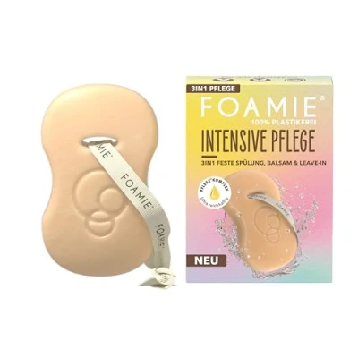 Abbildung von Foamie 3in1 Conditioner für alle Haartypen, Pflegespülung mit Olivenöl, Shea &amp; Kakaobutter, Haarmaske, Balsam Leave in Spülung leicht kämmbares Haar, 45g