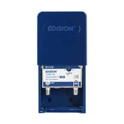Abbildung von EDISION AMP 10 Mastverstärker 1UHF, 25db Einstellbar, 107dBmV, 24V, für Digitale Terrestrische DVB T/T2 Antennnen geeignet, Frequenzbereich UHF 470 694Mhz, 5G LTE Filter