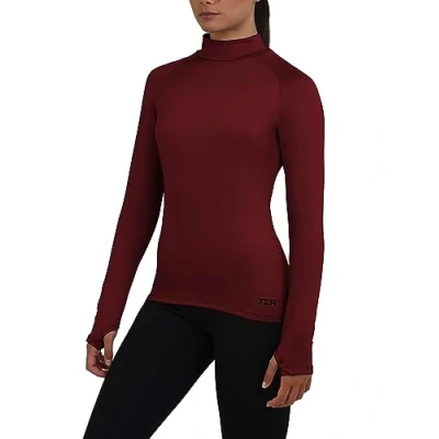 Abbildung von TCA Damen Thermo Laufshirt, Funktionsshirt Langarm, Kompressions Laufoberteil Cabernet, L