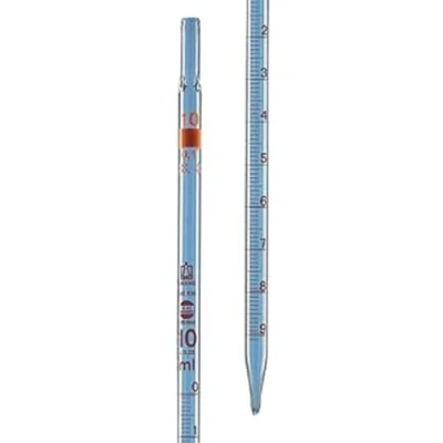 Abbildung von Messpipette, BLAUBRAND ETERNA, Klasse AS, DE M gekennz., Typ 3 (Nullpunkt oben), 2:0,02 ml, völliger Ablauf, AR GLAS