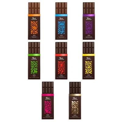 Abbildung von Rausch Edelkakao Schokolade Set 8 Tafeln helle und dunkle (je 125 g) Geschenk vegane Zartbitter Vollmilchschokolade
