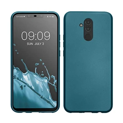 Abbildung von kwmobile Case kompatibel mit Huawei Mate 20 Lite Hülle Schutzhülle aus Silikon metallisch schimmernd Handyhülle Metallic Karibikblau