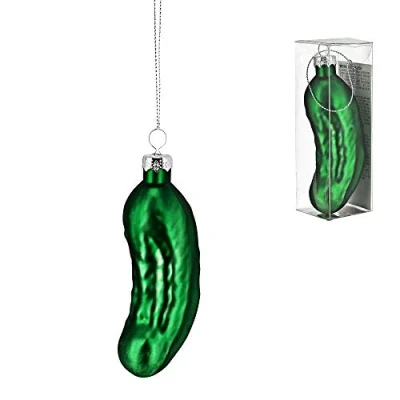 Abbildung von Cepewa Christbaumschmuck Figuren Anhänger Weihnachstbaumschmuck Gurke aus Glas (1 x Gurke)