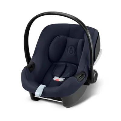 Abbildung von CYBEX Silver Babyschale Aton B2 i Size mit Base One, Inkl. ISOFIX Basis und Neugeboreneneinlage, SensorSafe kompatibel, Ab Geburt bis ca. 24 Monate, Max. 13 kg, Bay Blue