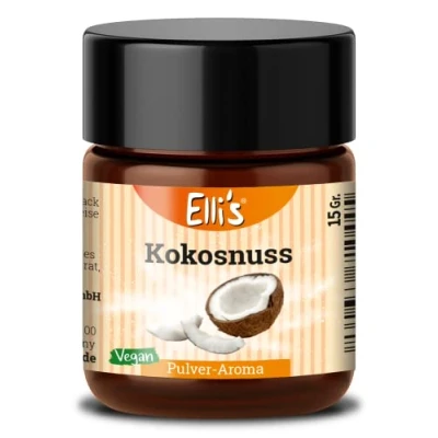 Abbildung von Ellis Aromen Kokosnuss PULVER Lebensmittelaroma Vegan und kalorienarm für Lebensmittel Getränke, wie zum Backen Kochen 10 g