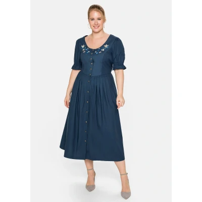 Abbildung von Sheego Blusenkleid, Damen, Größe: 44, Blau