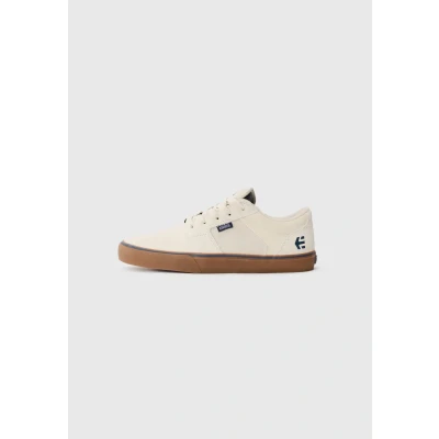 Abbildung von Etnies Barge LS klassischer Skate Look, schlanke vulkanisierte Silhouette, verstärkter robuster Kragen, verstärkte Vulkanisierung, gedämpfte Passform, tägliche Sneaker, White Navy, 47 EU