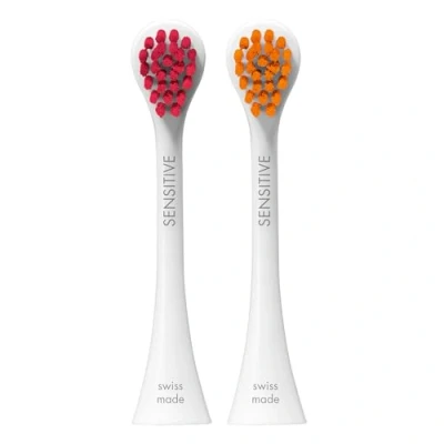 Abbildung von Curaprox Hydrosonic Sensitive Bürstenköpfe für Schallzahnbürste, Duo Pack, magenta/orange