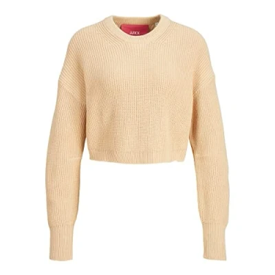 Abbildung von JJXX Carlota Cropped Strickpullover, Damen, Größe: XL, Beige