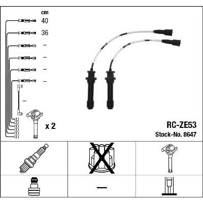 Abbildung von NGK 8647 Zündkabelsatz 2 MAZDA: 323 F 6, FAMILIA 6
