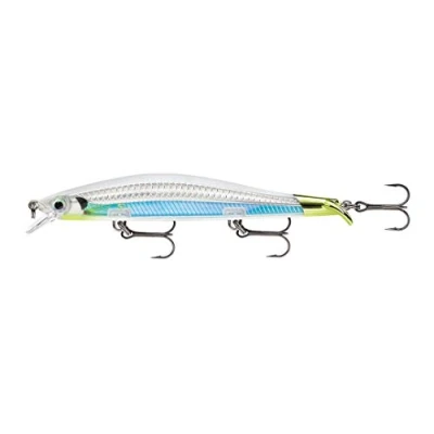 Abbildung von Rapala Unisex Adult Ripstop Angelköder Angelzubehör mit Zweiteiliger Tauchschaufel Süßwasser Spinnköder Lauftiefe 1,3 1,6m Fischköder 12cm, 14g Hergestellt in Estland Albino Shiner