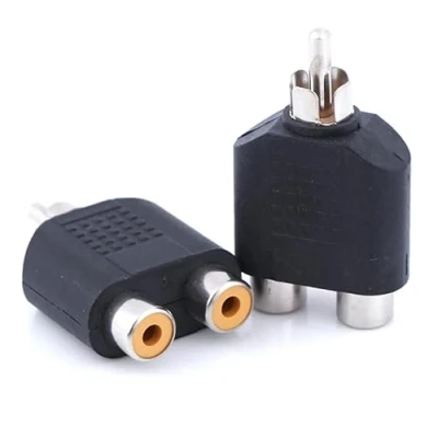 Abbildung von cablepelado Audio Adapter Mono 2 x RCA weiblich auf männlich