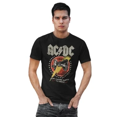 Abbildung von AC/DC Herren MEACDCRTS033 t Shirt Damen, Schwarz, XS