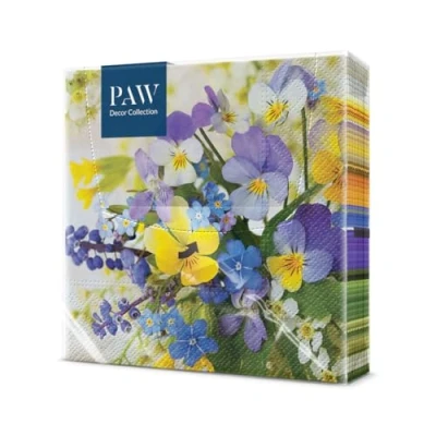 Abbildung von PAW Servietten 3 lagig (33 x 33 cm) 20 Stück Perfekt für Ostern, Partys, Frühling und Feiern Tischdeko Osterfeier Bunte Papierservietten Blümchenmuster Spring Day