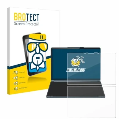 Abbildung von BROTECT Schutzglas für Lenovo Yoga Book 9i Gen 9 Schutzfolie Panzer Folie Glas [Extrem Kratzfest 9H, Anti Fingerprint, Ultra Transparent]