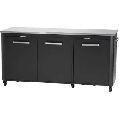 Abbildung von COZZE Grillbesteck Set Outdoor Küche, 90 x 180 60 cm, Edelstahl, moderne Außenküche mit großer Ablagefläche und viel Stauraum