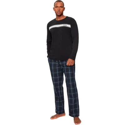 Abbildung von BOSS Pyjama Urban Long Set 10 (Set, 2 tlg) mit kontrastfarbenen Logo