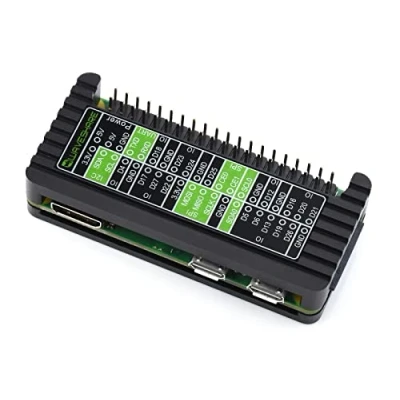 Abbildung von Gehäuse aus Aluminiumlegierung für Raspberry Pi Zero 2 W/Zero Series Boards, mit Buntem GPIO Etikett, Integrierter Wärmeableitung, WiFi Nicht Abschirmendes Design
