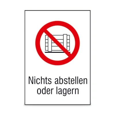 Abbildung von SafetyMarking® Verbotsaufkleber Nichts abstellen oder lagern 13.1 cm x 18.5