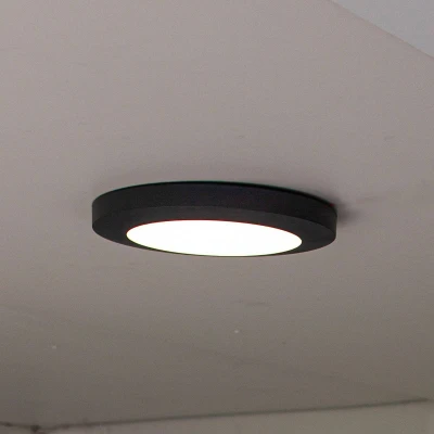 Abbildung von LED Außendeckenleuchte Kayah, IP54, Ø 30 cm, anthrazit