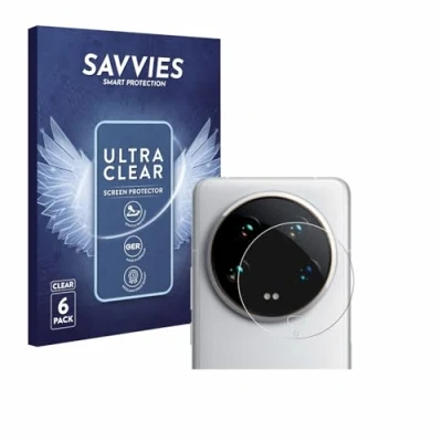 Abbildung von Savvies 6 Stück Schutzfolie für Xiaomi 14 Ultra (NUR Kameraschutz) Displayschutz Folie Transparent