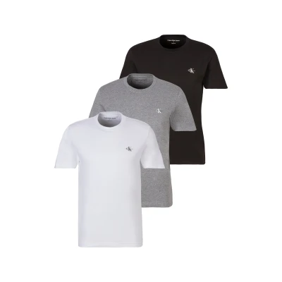 Abbildung von Calvin Klein Jeans Monologo 3 PACK Tshirt basic, Herren, Größe: Medium, White/black/grey