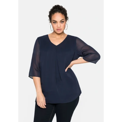 Abbildung von Sheego Bluse, Damen, Größe: 40, Marine
