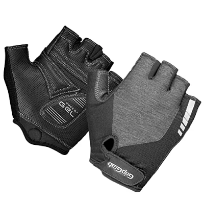 Abbildung von GripGrab Damen Women&#039;s ProGel Gepolsterte Kurzfinger Fahrradhandschuhe 4mm DoctorGel Polster Sommer Radsport Handschuhe, Grau, S