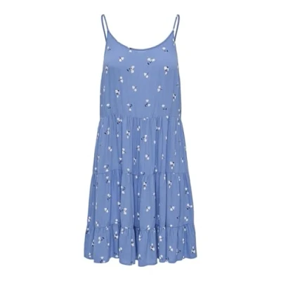 Abbildung von ONLY Damen ONLMAJ Life S/L AOP Short Dress WVN NOOS Sommerkleid, Blau, Small