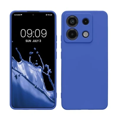 Abbildung von kwmobile Handyhülle kompatibel mit Xiaomi Redmi Note 13 Pro 5G / Poco X6 Hülle Handy Case aus weichem Silikon in Baltik Blau