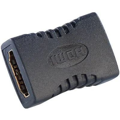 Abbildung von auvisio HDMI Verlängerung: Kupplung für Kabel, 2X Buchse, vergoldet (HDMI Adapter Kupplung, Qualitätsverlust, Verlängerungskabel)