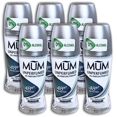 Abbildung von 6 er Pack MUM UNPERFUMED ANTIPERSPIRANT DEO ROLL ON x 50 ML