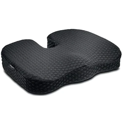 Abbildung von Kensington K55807WW Premium Sitzkissen (mit Kühlgel, Druckentlastung für Wirbelsäule, Verbesserung der Körperhaltung, Ischias, Orthopädie) schwarz