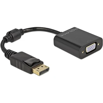 Abbildung von Delock Adapter DisplayPort 1.2 Stecker zu VGA Buchse Passiv schwarz