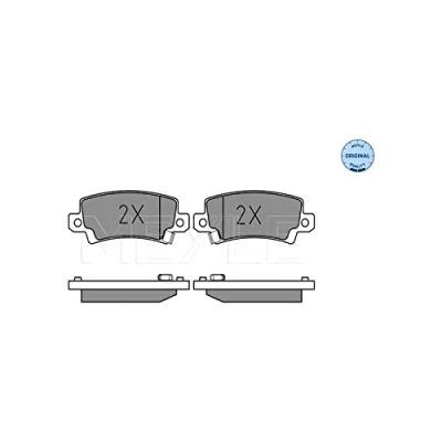 Abbildung von MEYLE 025 238 1616/W Bremsbelagsatz ORIGINAL Quality Hinterachse mit akustischer Verschleißwarnung Anti Quietsch Blech