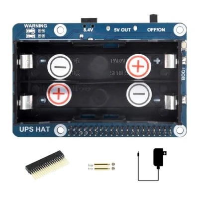 Abbildung von Waveshare UPS HAT Compatible with Raspberry Pi 5V Uninterruptible Power Supply Multi Battery Protection Circuits Charge and Output at The Same Time