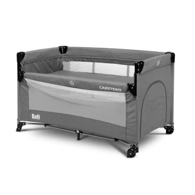 Abbildung von CARETERO Esti Reisebett mit Matratze 120x60 cm Faltbares für Babys bis 15 kg Ab Geburt 4 Jahre Inkl. Transporttasche Graphit